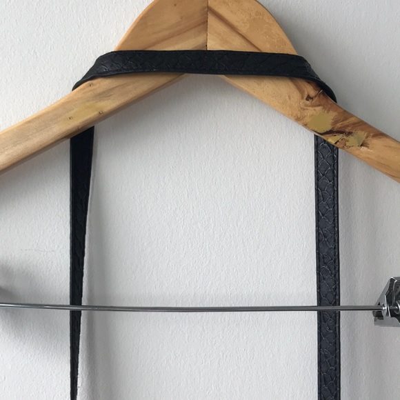 Snake Skin Faux Black Leather Mini Cross Body Bag - Picture 8 of 8